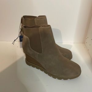 Taupe Wedged Ankle Booties